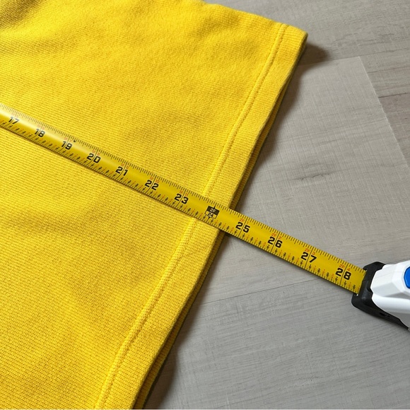 Vintage 90s Tommy Hilfiger Mens Yellow Knitted Ribbed Sweater Sweatshirt V-Neck - Picture 5 of 6